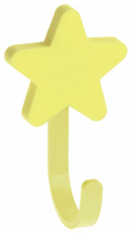 GTV Крючок мебельный WM-STAR звезда, желтый - фотография № 1