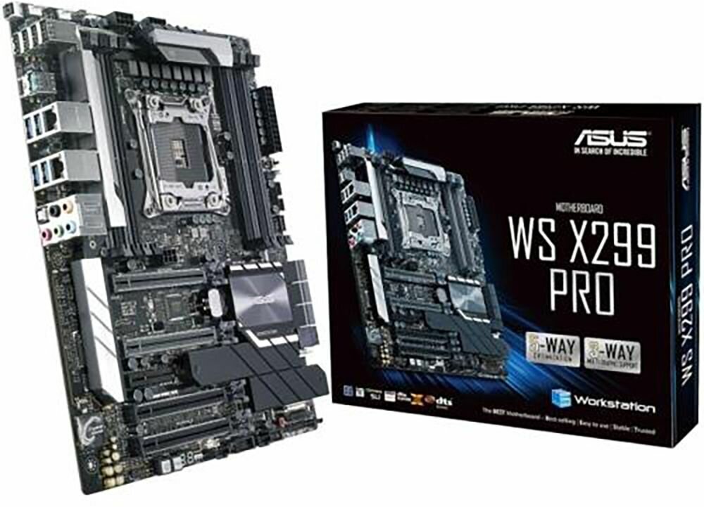 Материнская плата WS X299 PRO LGA2066 ATX 8xDDR4 3xPCIEx16 3xPCIEx1 2xM.2 2xUSBC GLAN RTL 3 (810271)