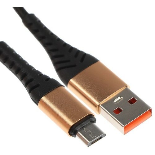 Кабель ONE DEPOT S03, microUSB - USB, 2.4 А, 1 метр, текстильная оплетка, черный