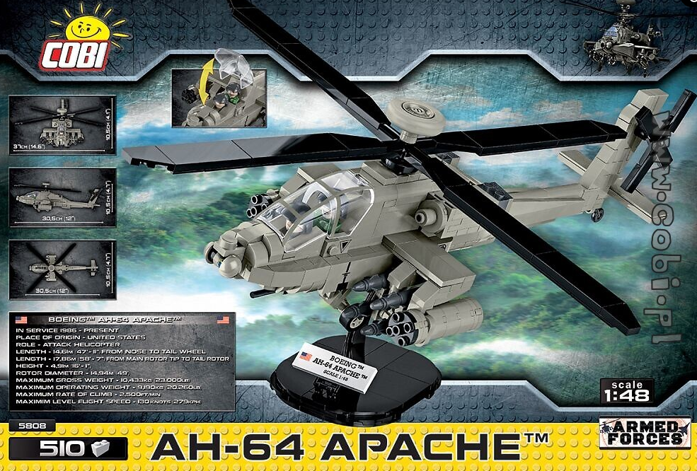 Конструктор Cobi 5808 Вертолёт AH-64 Apache