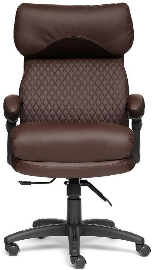 Кресло компьютерное Tetchair CHIEF экокожа ткань коричневый стеганный