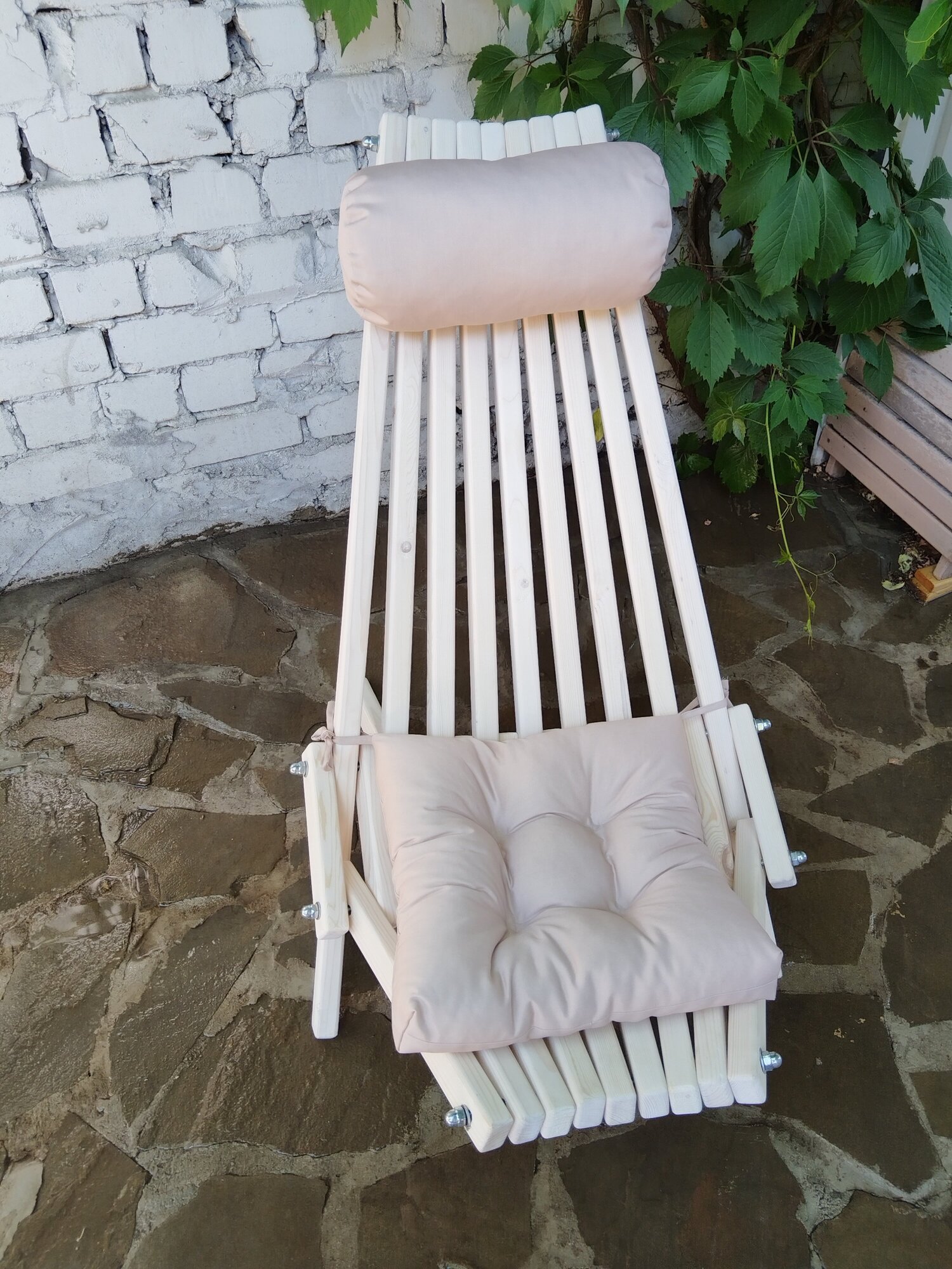 набор подушек (валик + квадрат) для кресла кентукки / шезлонга, 2 шт., цвет бежевый - фотография № 3