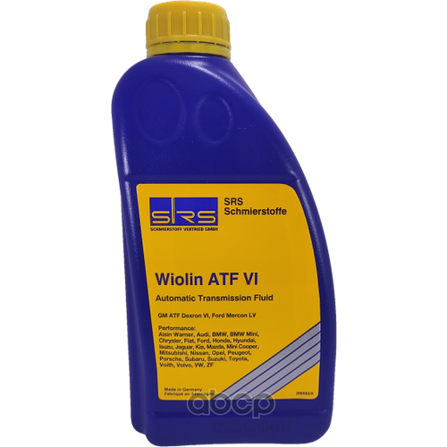 Масло Трансмиссионное Wiolin Atf Vi 1Л Srs SRS арт. 4033885001578