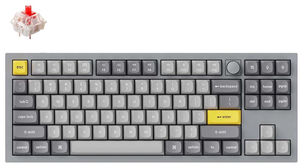 Клавиатура Keychron Q3 RGB Grey-Red Switch Q3-N1-RU