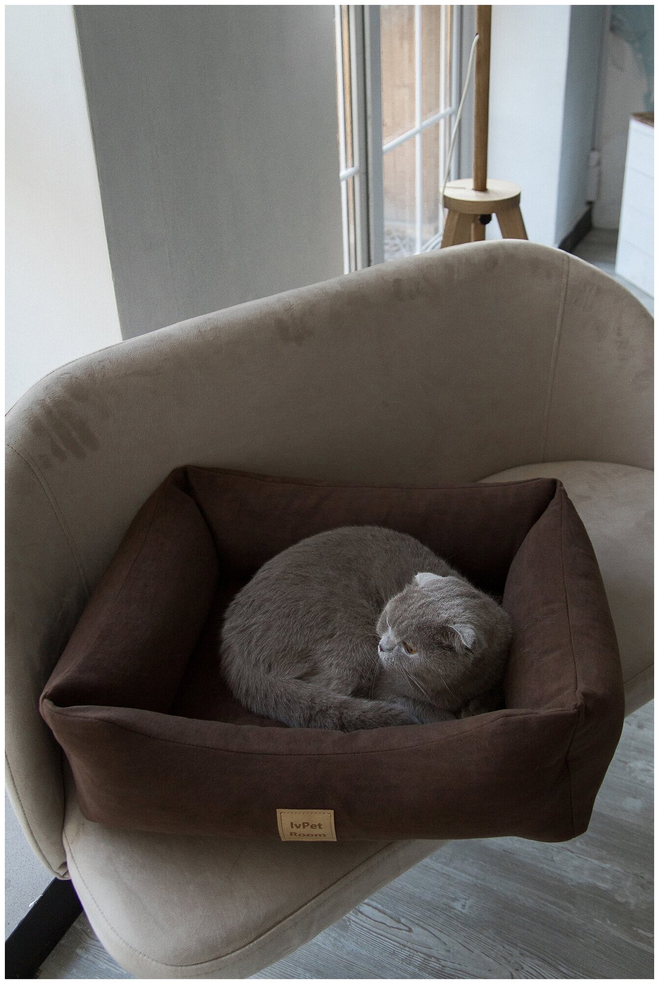 Лежанка для собак и кошек со съемным чехлом IvPetRoom Comfort XS 50x40 микровелюр - фотография № 1