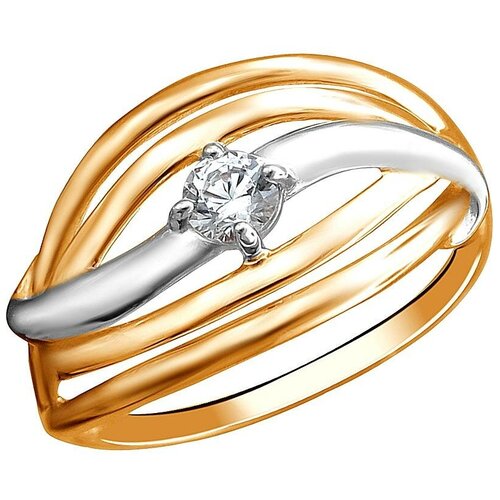 фото Эстет кольцо с 1 фианитом из красного золота 01к1112909р, размер 17.5