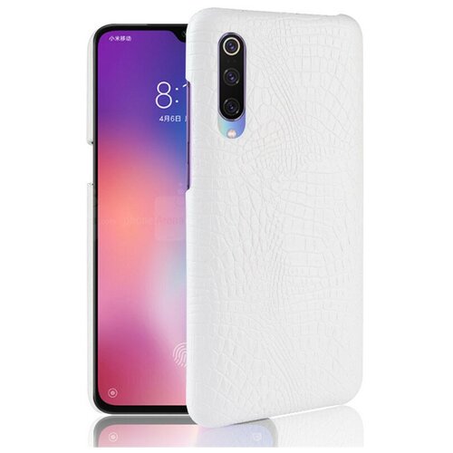 фото Чехол-панель mypads для xiaomi mi cc9e / xiaomi mi a3 тонкий задний бампер на пластиковой основе с отделкой под кожу крокодила белый