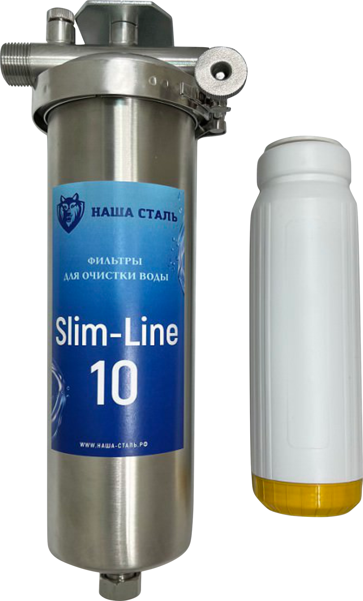 Магистральный (проточный) умягчающий фильтр наша сталь Slim-Line 10 - фотография № 7