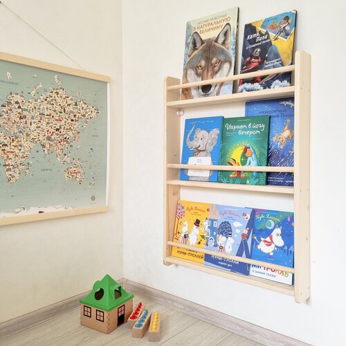 Настенная полка витрина для книг Монтессори Симпл 3 4490₽