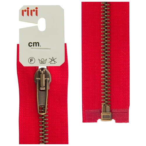 фото Молния металл разъёмная, 1 замок, at, 5 мм, 70 см, цвет тесьмы 2407, красный riri