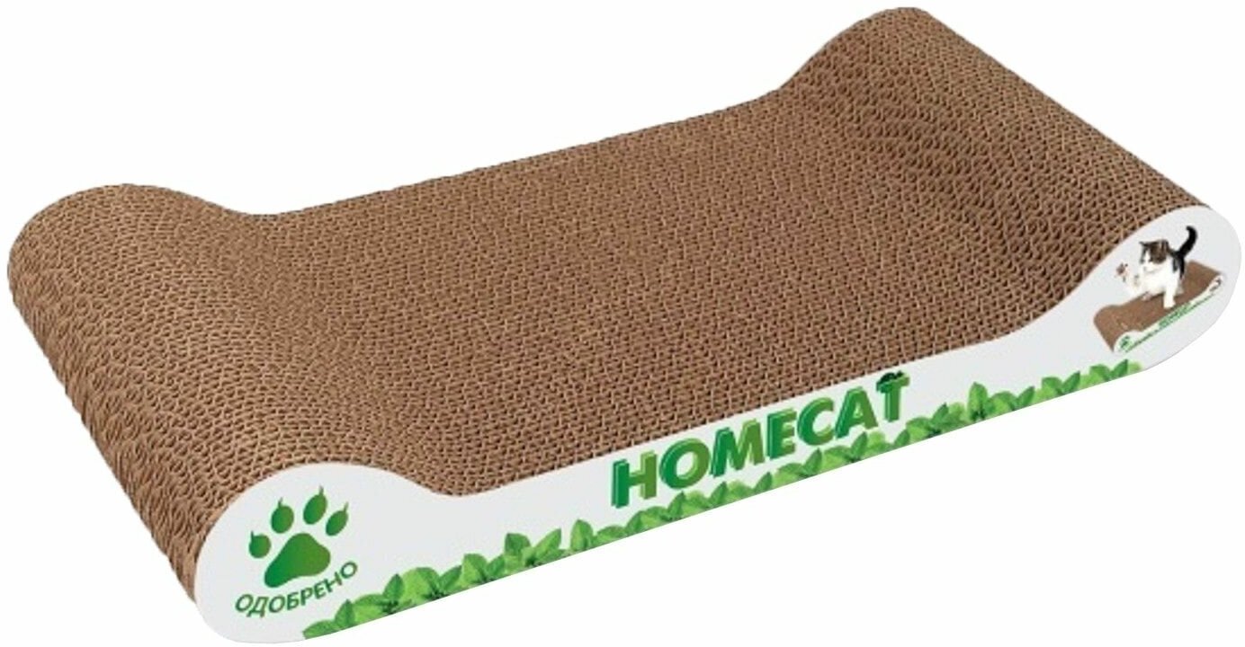 Когтеточка для кошек Homecat Mini Мятная волна картон 41*12*10см - фотография № 2