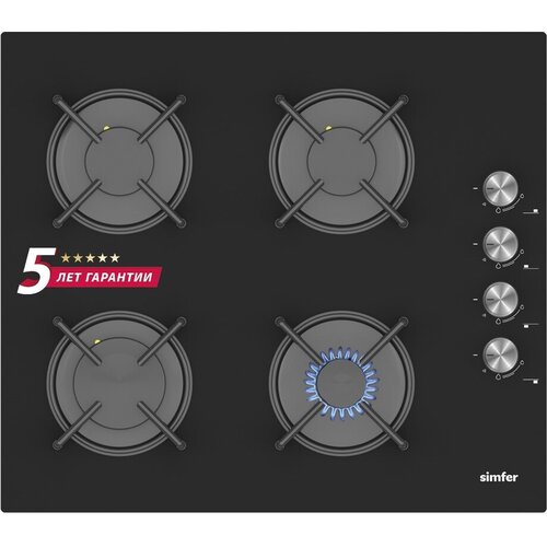 Газовая варочная панель Simfer H60K40S000, черный