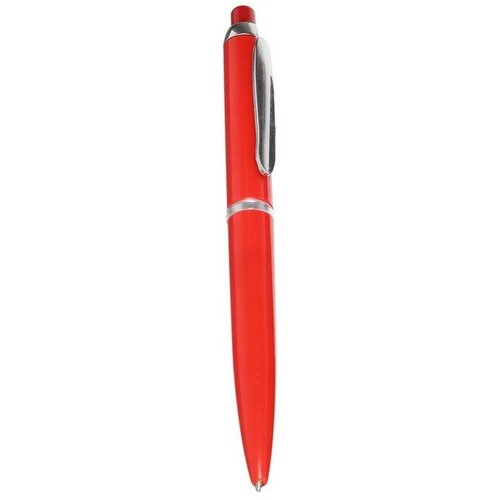 Ручка шариковая автоматическая, 0.5 мм, под логотип, стержень синий, красный корпус(12 шт.)
