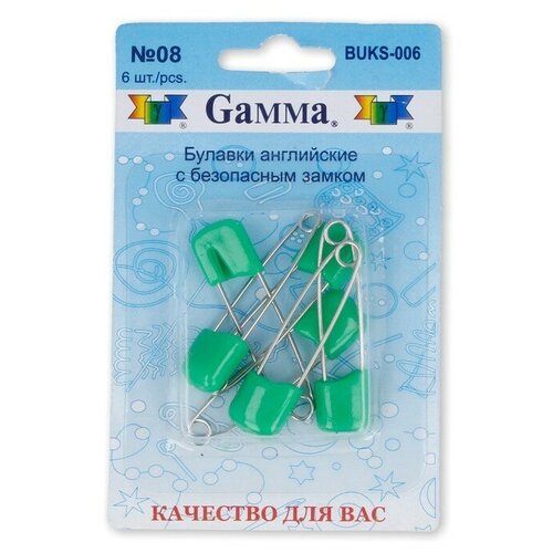 Булавка Gamma BUKS-006, 08 зеленый, N5, 6 шт.