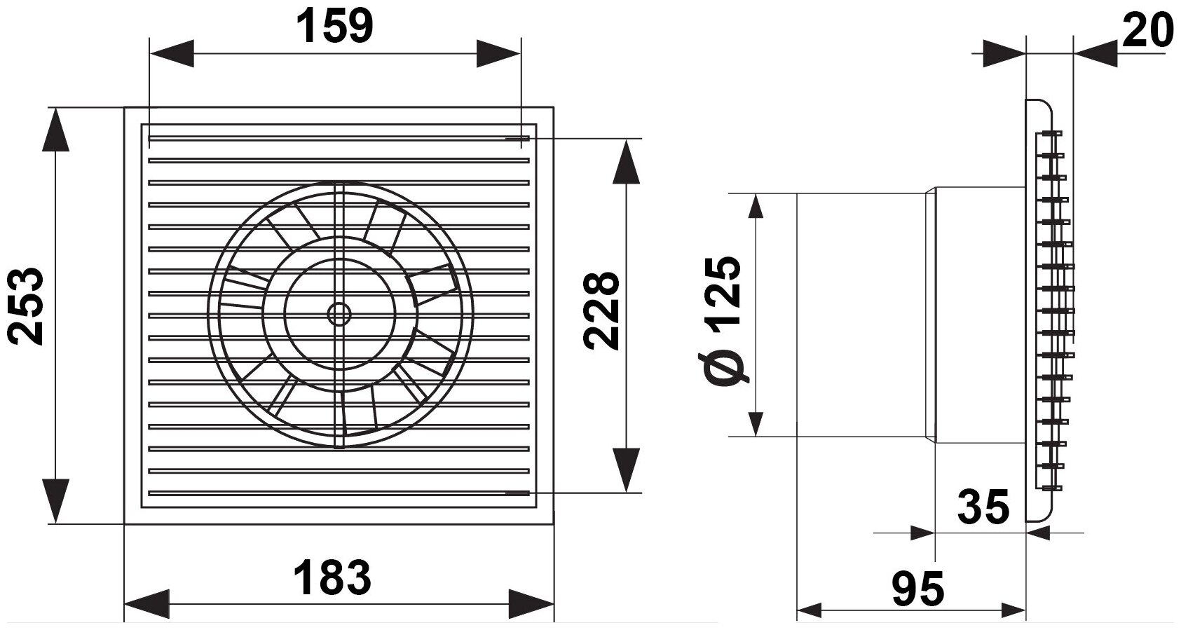 Вентилятор D125 B 5S с антимоскитной сеткой AURAMAX - фотография № 12