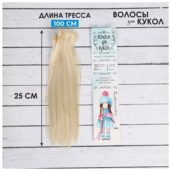 Школа талантов Волосы - тресс для кукол «Прямые» длина волос: 25 см, ширина:100 см, цвет № 613А