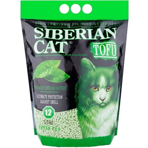 Наполнитель Тофу Сибирская кошка 12 л зелёный чай, (2 шт)