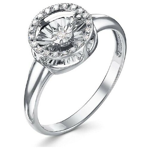 Кольцо Костромской Алмазный Дом, золото, 585 проба, родирование, бриллиант, размер 19, золотой