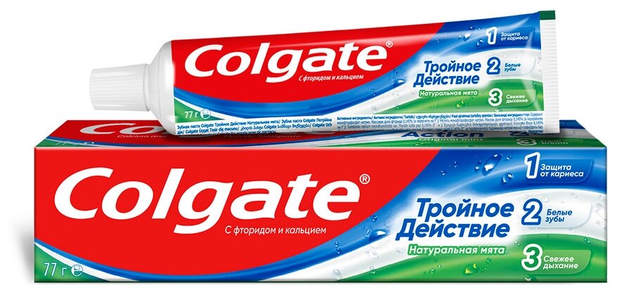 Зубная паста Colgate Тройное действие Натуральная мята, 50 мл, 1шт.