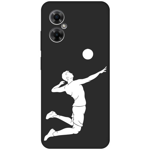 Матовый чехол Volleyball W для Xiaomi Poco M4 5G Global / Сяоми Поко М4 5Г с 3D эффектом черный матовый чехол true king для xiaomi poco m4 5g global сяоми поко м4 5г с 3d эффектом черный