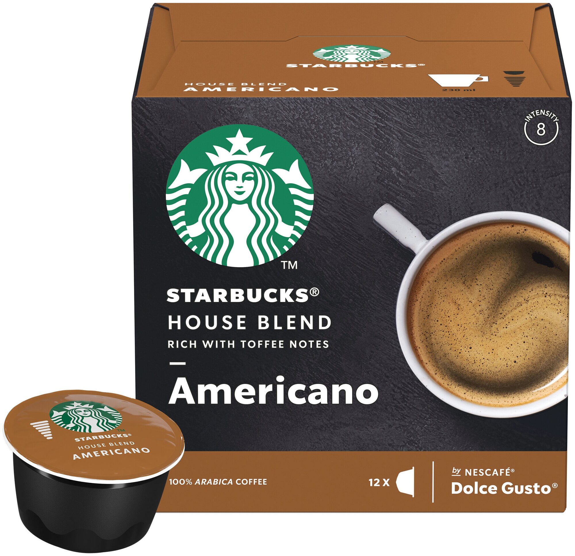 Кофе в капсулах Starbucks House Blend Americano для Nescafe Dolce Gusto, 12 кап. в уп., 3 уп. (36 капсул) - фотография № 9