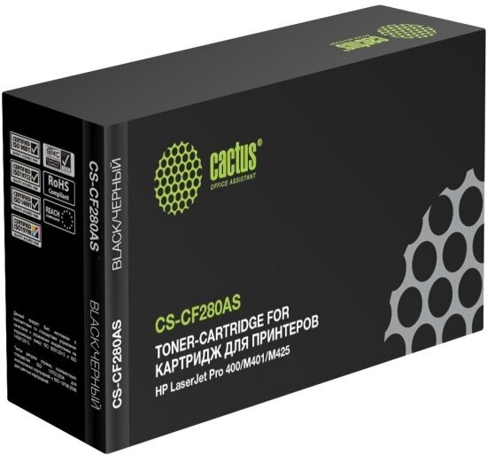 Тонер-картридж Cactus CS-CF280A черный (2700стр.) для HP LJ Pro 400/M401/M425