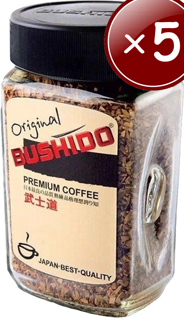 Кофе растворимый BUSHIDO "Original", комплект 5 шт., сублимированный, 100 г, 100% арабика, стеклянная банка, 1004 - фотография № 5