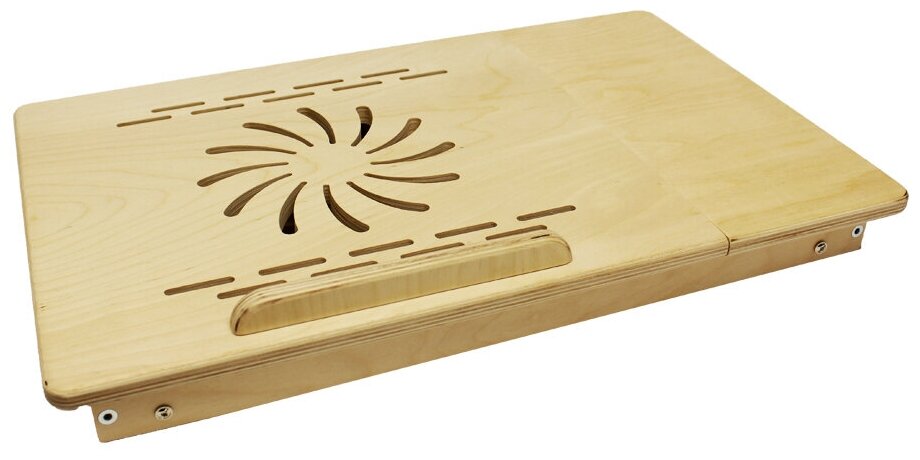 Столик для ноутбука деревянный с вентиляционным отверстием цвет "Дуб", 220х550х350 мм.