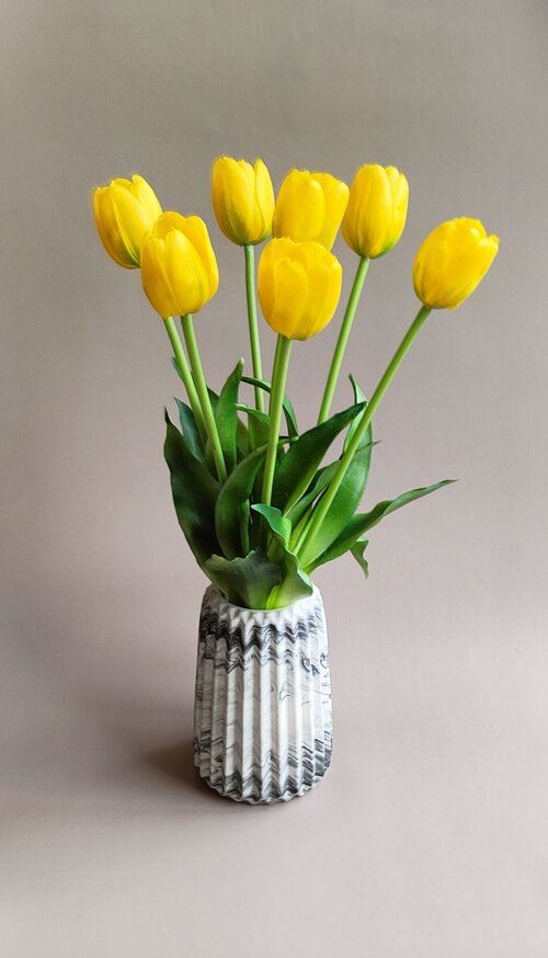 Искусственные тюльпаны из силикона, 40 см, букет из 7 бутонов №7