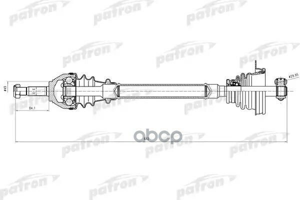 Полуось Лев Dacia Logan 1.4-1.6I 09.04> -Abs PATRON арт. PDS0637