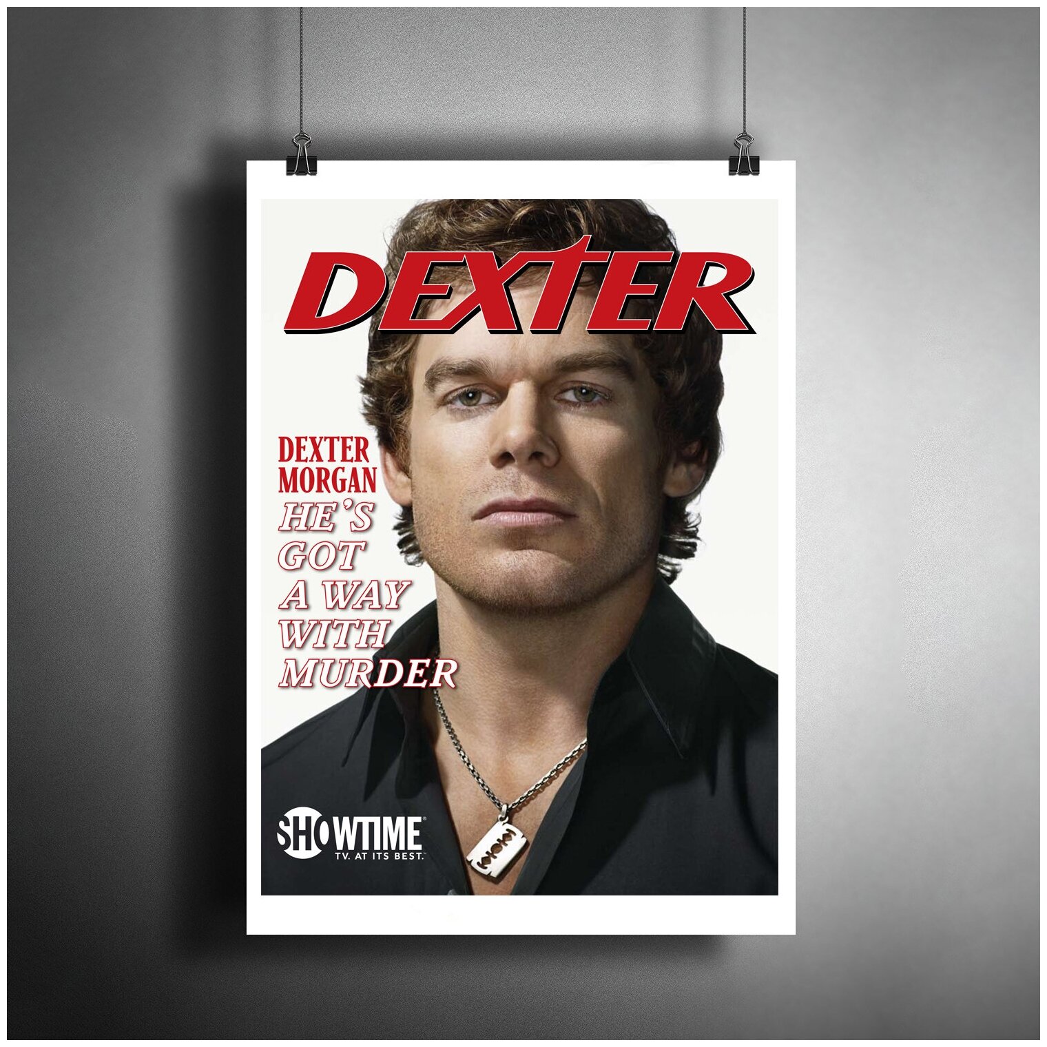 Постер плакат для интерьера "Сериал: Декстер. Dexter"/ Декор дома офиса комнаты A3 (297 x 420 мм)