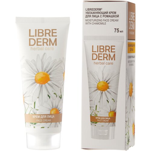 Librederm Moisturizing Face Cream With Chamomile Sap Увлажняющий крем для лица с ромашкой, 75 мл крем для лица увлажняющий librederm с соком ромашки 75 мл