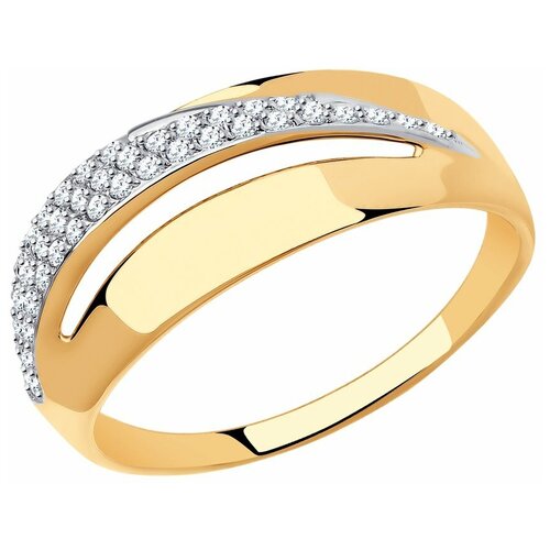 фото Diamant кольцо из золота с фианитами 51-110-00956-1, размер 16