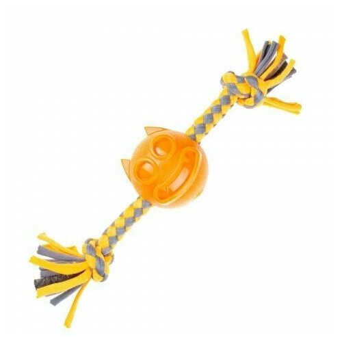 Rurri Игрушка для собак Мяч Кот 4,5 см на веревке, 2 шт