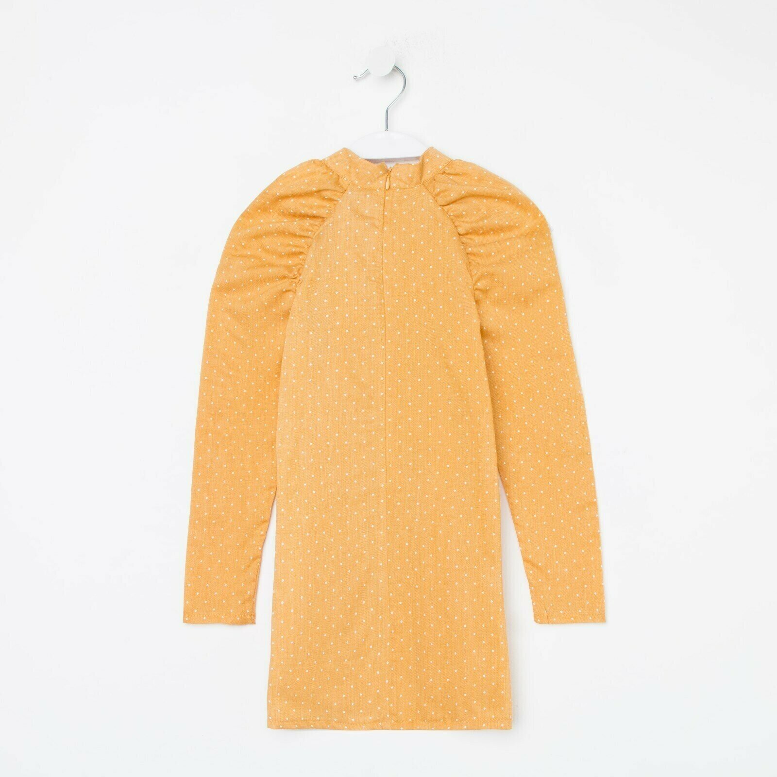 Платье Minaku, хлопок, в горошек, размер 110 , горчичный, желтый - фотография № 11