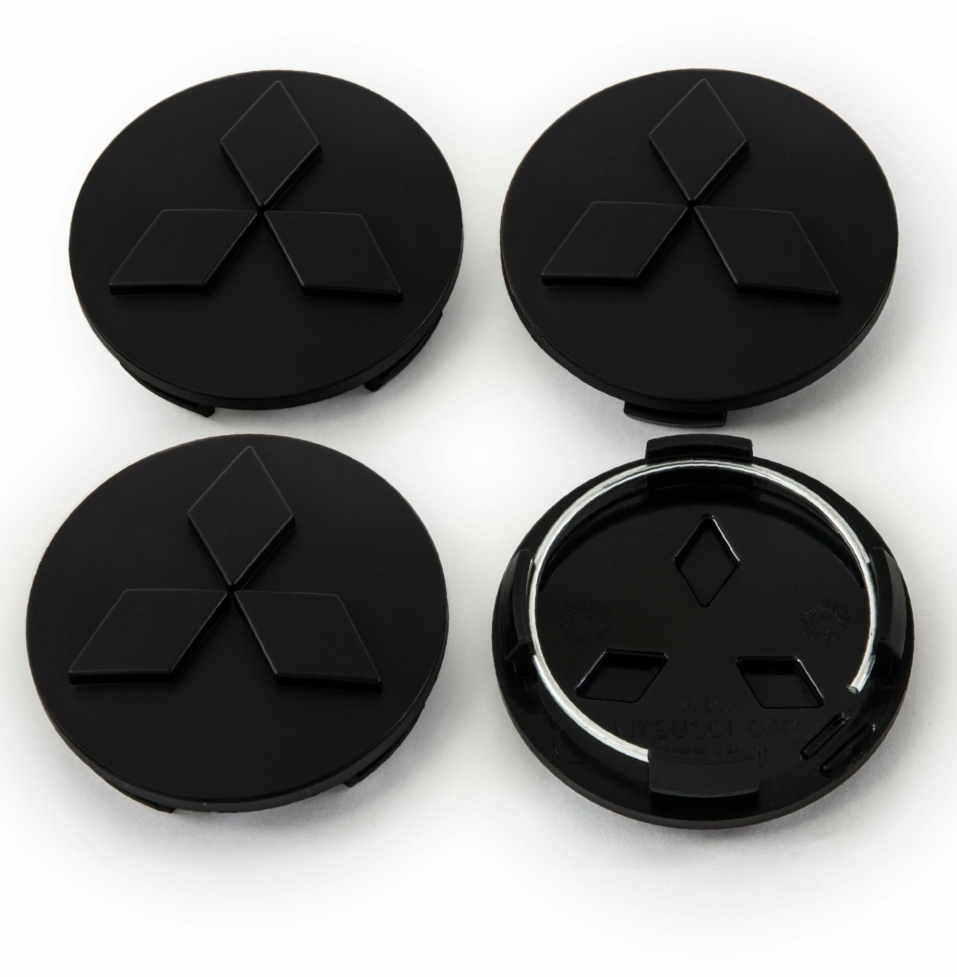 Колпачки в центр литого диска заглушка ступицы для Mitsubishi диаметр 60 мм черные комплект