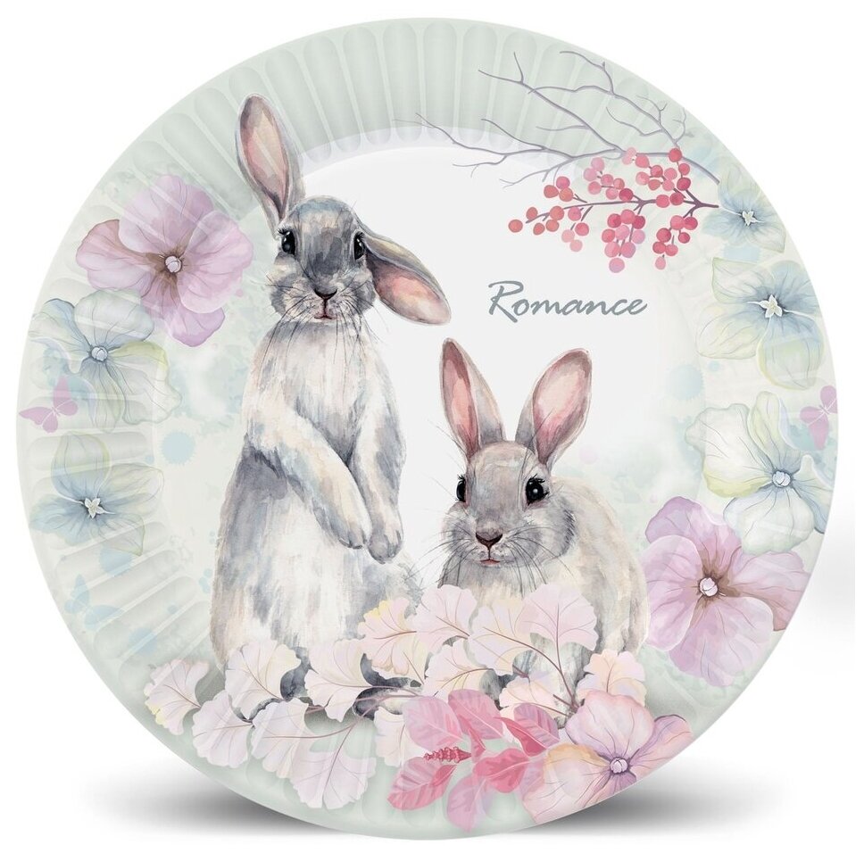 Набор бумажных тарелок «Кролики» (пастель), 6 шт, 18 см - фотография № 9