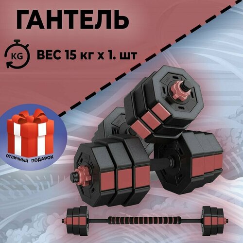 Гантель-штанга разборная Atemi ADS02B 15 кг черный/красный