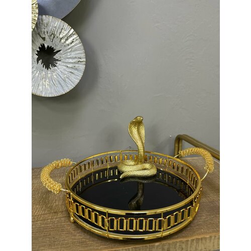 Поднос металлический Голд энд Блэк 30х30х5 см