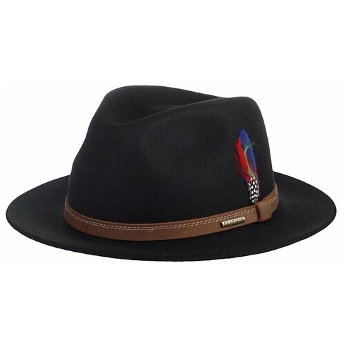 Шляпа STETSON, размер 57, черный шляпа федора stetson шерсть утепленная размер 61 серый
