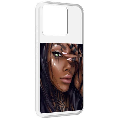 Чехол MyPads девушка-с-зелеными-глазами-яркими для Xiaomi Redmi 10A задняя-панель-накладка-бампер