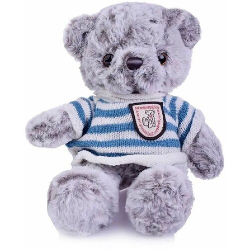 Мягкая игрушка плюшевый серый медведь в одежде 30 см, подарок для девочки и для мальчика, JRK12829