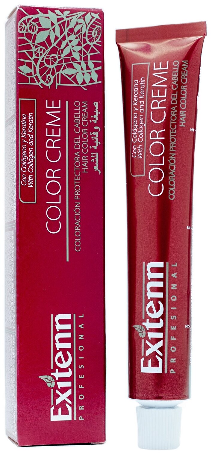Exitenn Стойкая крем-краска для волос Color Creme 666 Rojo Rubi/Тёмный блонд интенсивный фиолетовый, 60 мл