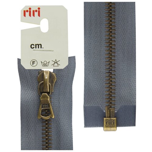 фото Молния металл, am, слайдер flash, разъёмная 1 замок, 6 мм, 70 см, цвет 2121, серый стальной riri