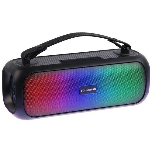 Портативная колонка Soundmax SM-PS5081B 30 Вт 3600мАч FM BT USB TWS подсветка черная 961400₽
