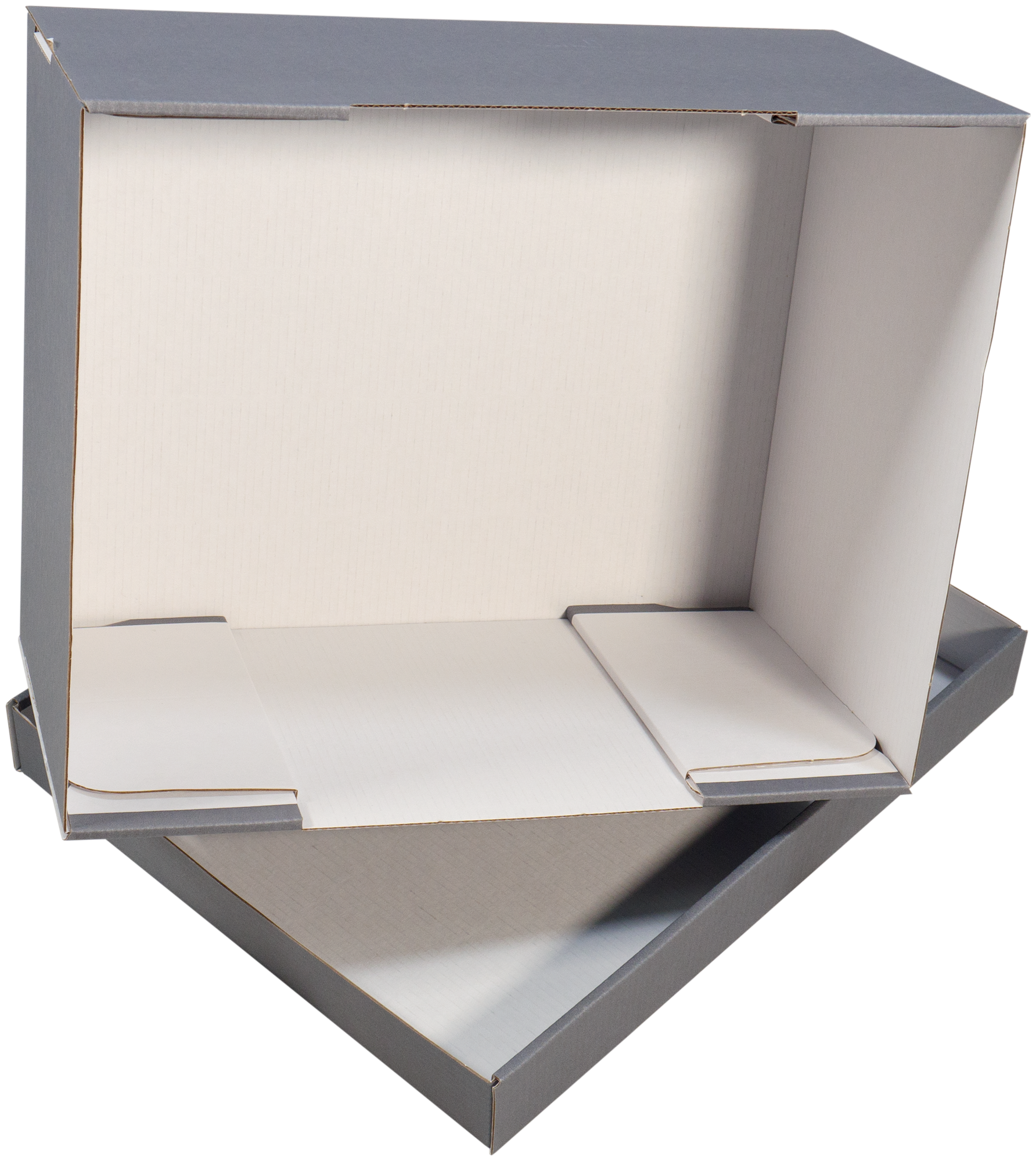 Коробка для интерьера и организации хранения вещей кэтти BOXY, гофрокартон, серый , 32х26х17 см, 3 шт в упаковке - фотография № 4