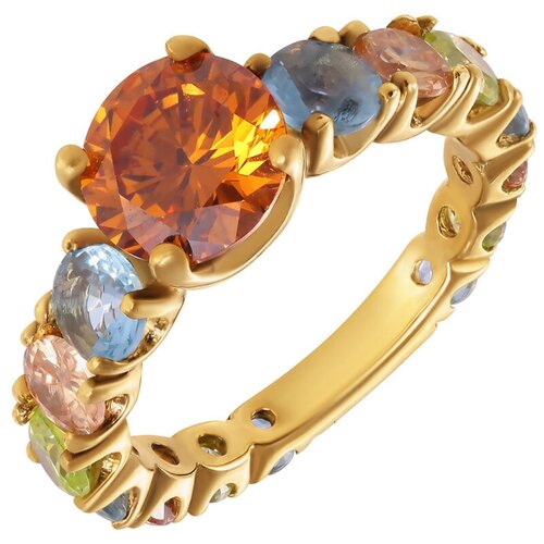 фото Кольцо из серебра 925 пробы с кубическим цирконием se2627-r_ko_002_yg element47