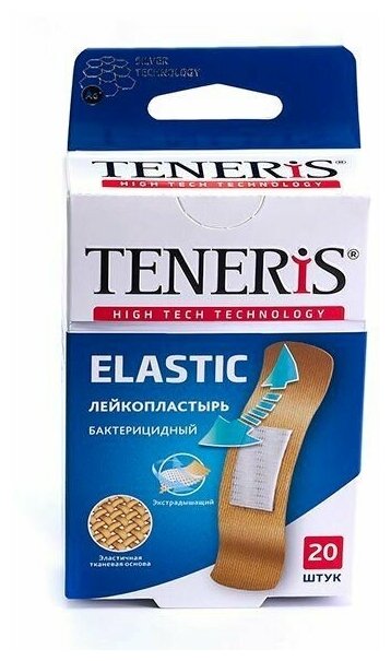 Лейкопластырь бактерицидный на тканевой основе Elastic Teneris/Тенерис 76х19мм 20шт