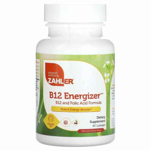 Zahler, B12 Energizer, B12 and Folic Acid, Natural Cherry, 90 Lozenges