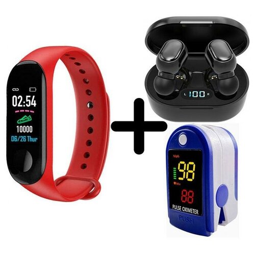 Умные часы BandRate Smart BRSM333PLBR-SET5 с беспроводными наушниками и пульсометром шагомером 515000₽